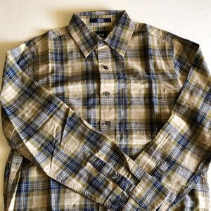 Gap men’s long sleeved fitted plaid shirts